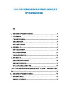 2025-2030智慧城市建設產業園市場潛力分析及政策支持與商業模式創新報告