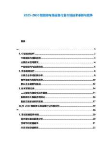 2025-2030智能停車場設備行業市場技術革新與競爭