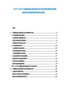 2025-2030中國(guó)軌道交通設(shè)備行業(yè)市場(chǎng)深度調(diào)研及發(fā)展趨勢(shì)與投資前景預(yù)測(cè)研究報(bào)告