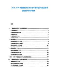2025-2030中國智能洗衣機行業市場供需分析及投資評估規劃分析研究報告