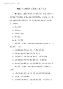 2025年安全員C證新版試題及答案