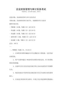 企業財務管理與審計實務考試