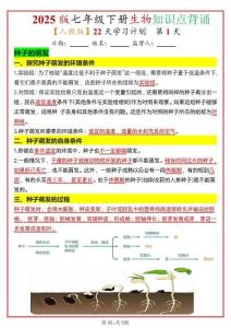 【2025人教版】7下生物-知識點總結梳理（背記版）-22頁
