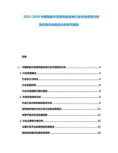 2025-2030中國(guó)智能外賣(mài)地?zé)崮馨l(fā)電行業(yè)市場(chǎng)供需分析及投資評(píng)估規(guī)劃分析研究報(bào)告