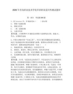 2026年青島職業技術學院單招職業適應性測試題庫帶答案詳解（b卷）