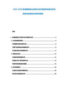 2025-2030航海船舶動力系統(tǒng)行業(yè)市場現(xiàn)狀供需分析及投資評估規(guī)劃分析研究報告