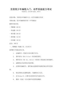 全國青少年編程入門：動手實踐能力考試