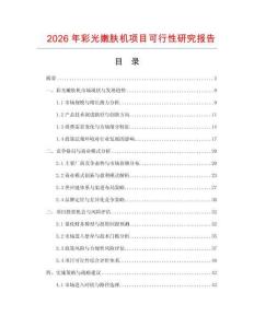 2026年彩光嫩膚機項目可行性研究報告