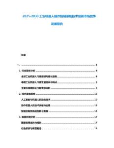2025-2030工業(yè)機(jī)器人操作控制系統(tǒng)技術(shù)創(chuàng)新市場(chǎng)競(jìng)爭(zhēng)發(fā)展報(bào)告