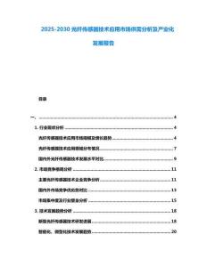 2025-2030光纖傳感器技術(shù)應(yīng)用市場供需分析及產(chǎn)業(yè)化發(fā)展報告
