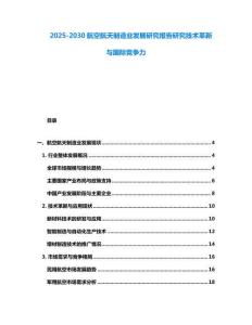 2025-2030航空航天制造業發展研究報告研究技術革新與國際競爭力