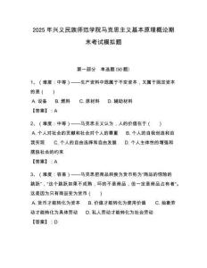 2025年興義民族師范學(xué)院馬克思主義基本原理概論期末考試模擬題含答案解析（必刷）