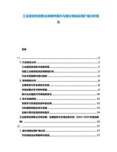 工業(yè)視覺檢測(cè)算法準(zhǔn)確率提升與細(xì)分領(lǐng)域應(yīng)用擴(kuò)展分析報(bào)告