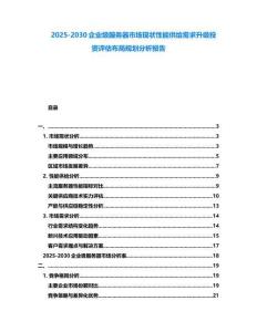 2025-2030企業級服務器市場現狀性能供給需求升級投資評估布局規劃分析報告