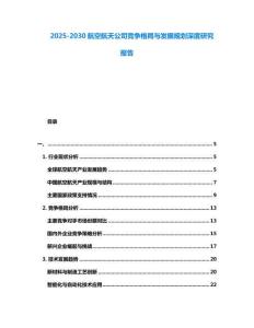 2025-2030航空航天公司競(jìng)爭(zhēng)格局與發(fā)展規(guī)劃深度研究報(bào)告