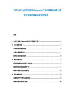 2025-2030光伏逆變器Controls行業市場現狀供需分析及投資評估規劃分析研究報告