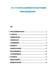 2025-2030摩托車企業營銷系統市場分析及產品銷路電子商務方案發展建議報告