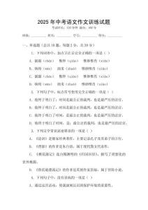 2025年中考語文作文訓練試題