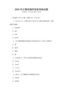 2025年計算機操作技能考核試題