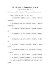 2026年國(guó)際政治理論考試及答案