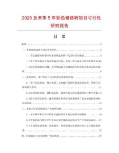2026及未來5年彩色鋪路磚項目可行性研究報告