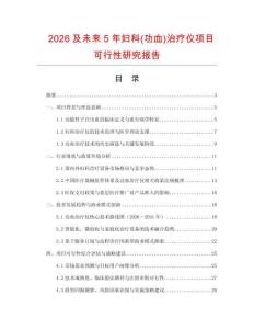 2026及未來5年婦科(功血)治療儀項目可行性研究報告