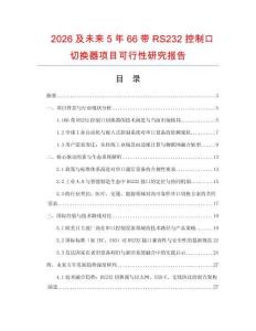 2026及未來5年66帶RS232控制口切換器項目可行性研究報告