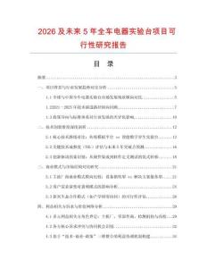2026及未來5年全車電器實驗臺項目可行性研究報告