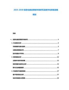 2025-2030信息化建設(shè)領(lǐng)域市場研究及數(shù)字化轉(zhuǎn)型戰(zhàn)略規(guī)劃