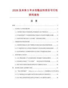 2026及未來5年水性黏合劑項目可行性研究報告