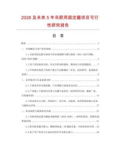 2026及未來(lái)5年吊廚用固定器項(xiàng)目可行性研究報(bào)告