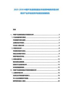 2025-2030中國干洗連鎖加盟業市場競爭格局供需分析現狀產業評估投資評估規劃發展報告