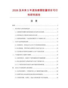 2026及未來5年速效感冒膠囊項目可行性研究報告