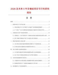 2026及未來(lái)5年目鏡組項(xiàng)目可行性研究報(bào)告