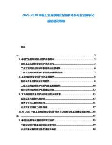 2025-2030中國(guó)工業(yè)互聯(lián)網(wǎng)安全防護(hù)體系與企業(yè)數(shù)字化基礎(chǔ)建設(shè)策略