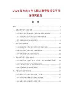2026及未來5年乙酰乙酰甲胺項目可行性研究報告