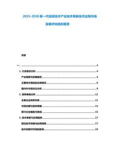 2025-2030新一代信息技術產業技術革新技術應用市場發展評估規劃報告