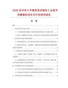 2026及未來5年隨機異步觸發(fā)工業(yè)級專用攝像機項目可行性研究報告