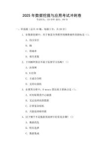 2025年數(shù)據(jù)挖掘與應(yīng)用考試沖刺卷