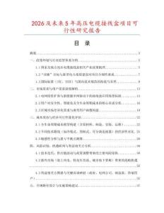 2026及未來5年高壓電纜接線盒項目可行性研究報告