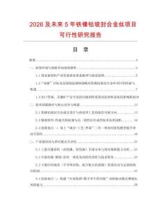 2026及未來5年鐵鎳鈷玻封合金絲項目可行性研究報告