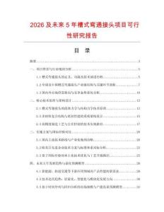 2026及未來5年槽式彎通接頭項目可行性研究報告