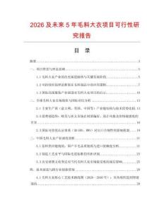 2026及未來5年毛料大衣項目可行性研究報告