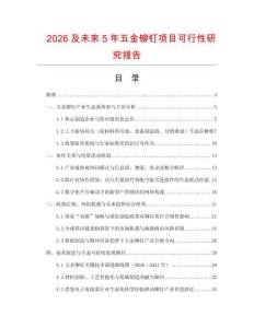 2026及未來5年五金鉚釘項目可行性研究報告