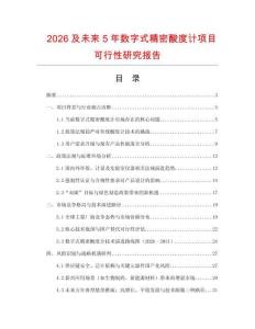 2026及未來5年數字式精密酸度計項目可行性研究報告