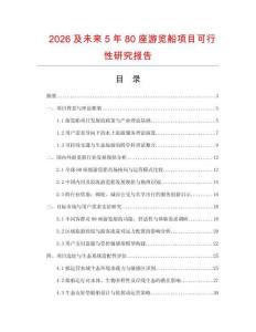 2026及未來5年80座游覽船項目可行性研究報告