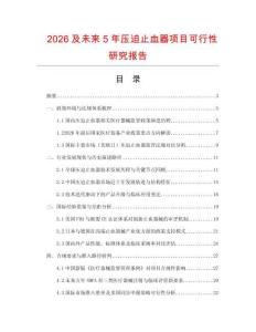 2026及未來5年壓迫止血器項目可行性研究報告