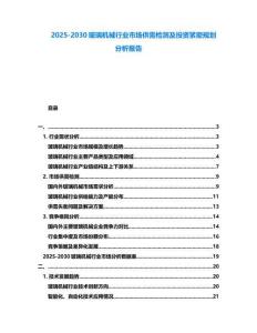 2025-2030玻璃機械行業市場供需檢測及投資緊密規劃分析報告