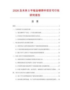 2026及未來5年鈑金鉚焊件項目可行性研究報告