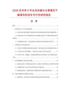 2026及未來5年全自動碳化水素真空干燥清洗機項目可行性研究報告